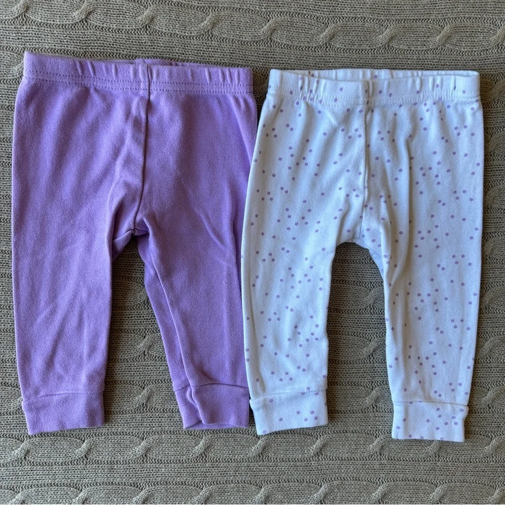 EUC 5pc Baby Girl Leggings Bundle, Pink & Purple, Black Tutu, 9 Months
